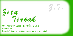 zita tirpak business card